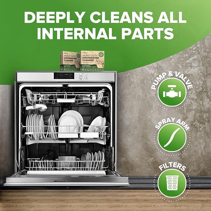 Renuv® Washing Machine Cleaner + Dishwasher Cleaner + Garbage Disposal Cleaner - Heavy Duty Kitchen Appliance Deep Cleaning, Descaling