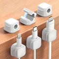 12Pack Spring Cord Organizer,Magnetic Cable Clips, Cable Management, Office Desk Accessories, Cord Organizer, Cable Smooth Adjustable,for Desk, Wall, Car, Home Office, Phone Cable Management (White)