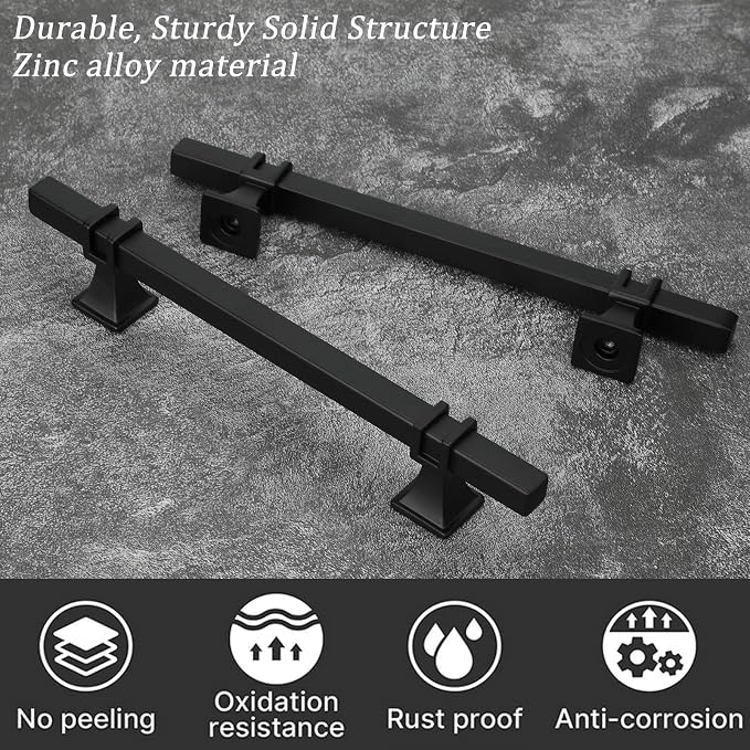 30 Pack 6-1/4 Inch Cabinet Pulls Black Cabinet Handles Matte Black Drawer Pulls Kitchen Cabinet Handles Kitchen Cabinet Hardware