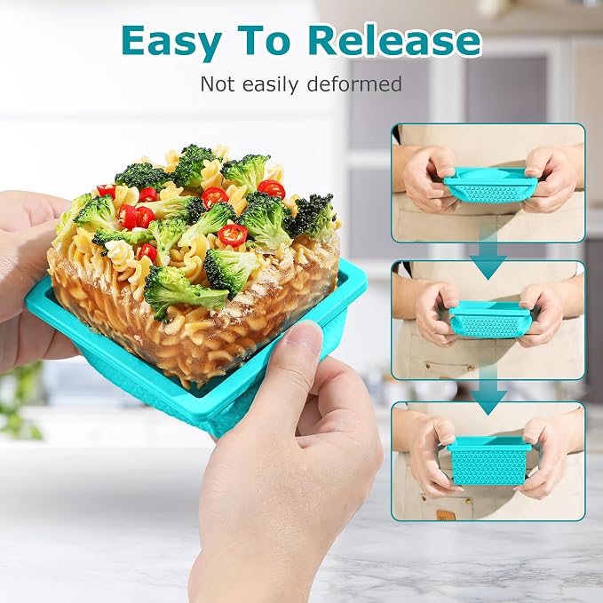 6 Pack-Silicone Freezer Tray with Lid-Stackable Soup Freezer Container Molds,2-Cup Ice Cube Trays for Perfect Portion Control,Food Storage & Meal Prep,Oven & Dishwasher Safe