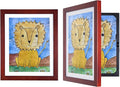 Dynamic Frames Li’l Davinci Front-Open 2-Pack Kids Art Frames, Wooden Frames for 9x12 Artwork, Prints & Certificates, Store up to 50 per Frame, 11.75 x 14.75 Outer Dimensions, Cherry