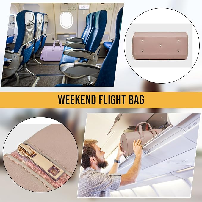 Convertible Garment Bag, Carry on Garment Duffel Bag with Shoulder Strap, Men's Women's Travel Clothing Bag with Shoe Compartment, 2-in-1 Hanging Suitcase Suit Business Travel Bag (Champagne)
