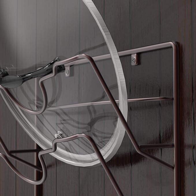 Simple Houseware Cabinet Door/Wall Mount Pot Lid Organizer Rack, Bronze | Cabinet Door/Wall Mount Pot Lid Organizer Rack
