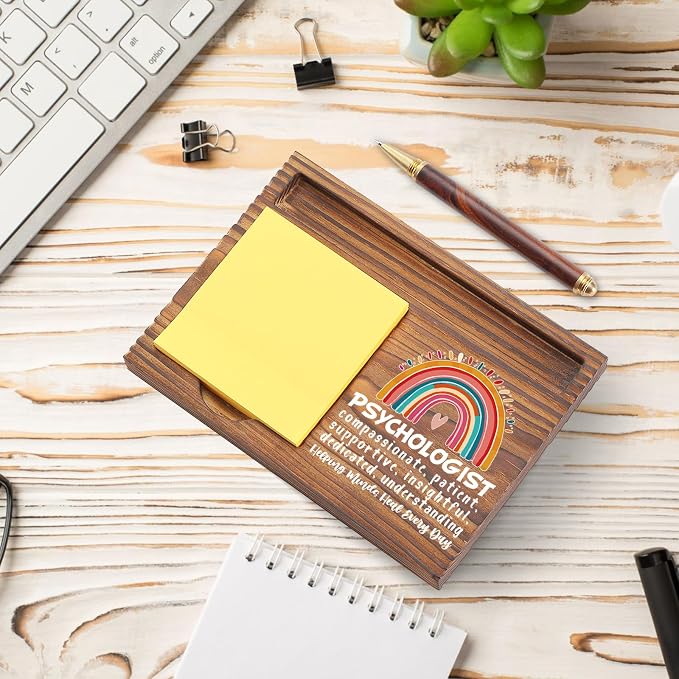 Psychologist Gift Sticky Note Holder Appreciation Thank You Gift Wooden Desk Accessory Psychologist Appreciation Week Team TZP174