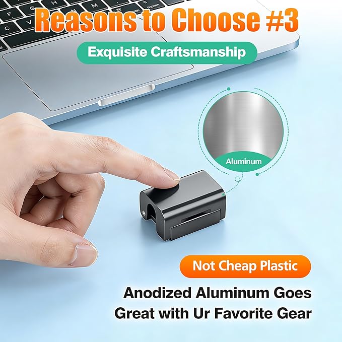 AGVEE 6 Pack Magnetic Cord Organizer Clips, 10mm Ultra-Thin Aluminum Cable Management Holder, 2 Pairs of Strong Magnets Keeper for Home Desk Office Gadgets Accessories, Residue-Free Tape, Dark Gray