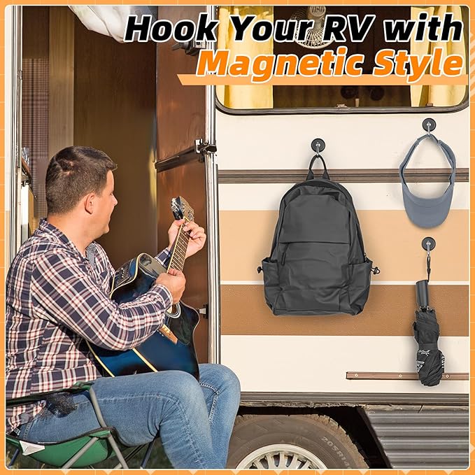 FINDMAG Magnetic Hooks 170LBS Heavy Duty Magnet with Carabiner Hook, Strong Magnetic Hooks for Hanging for Home, Cruise Ship, Office Locker, Workplace, Refrigerator or Travel (2 Pack)