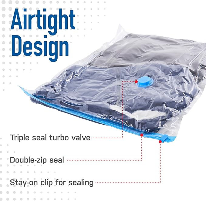 Spacesaver Variety Vacuum Storage Bags for Comforters, Blankets & Clothes – Sealed Compression Bags with Hand Pump – Space Saver Bags for Bedding,Travel & Organization - 3S, 3M, 3L & 3XL - Pack of 12