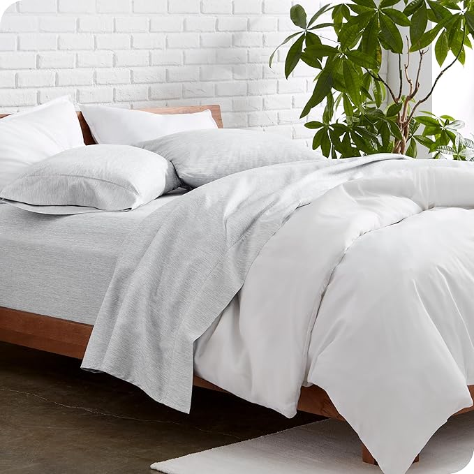 Bare Home King Sheet Set - Luxury 1800 Ultra-Soft Microfiber Double Brushed - Deep Pockets - Easy Fit - 4 Piece Set - Bedding & Pillowcases (King, Heathered Pewter)