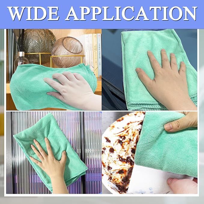 6 Pcs Extra Large Microfiber Cleaning Cloth, 20" x 30" Washable Reusable Large Floor Cloth Rags, Microfiber Towels for Mop Cleaning Office Bathrooms Housekeeping (Orange, Green)