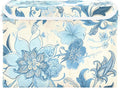 Blue Line Flowers Lidded Storage Bins with Handles - 16.5"x12.6"x11.8" Foldable Organizing Box, Oxford Fabric & Honeycomb Board, Dust-Proof Flip Lid for Closet/Office
