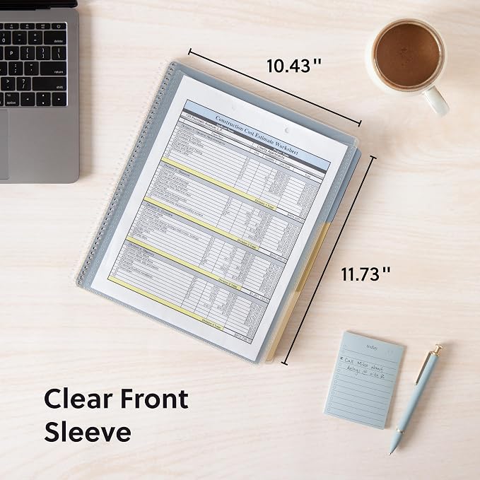 Smead Project Organizer, Office Supplies, 24 Pockets, Clear Cover with Assorted Bright Tabs, Tear Resistant Poly File Organizer, Document Organizer with 1/3-Cut Tabs, Letter Size (89213)
