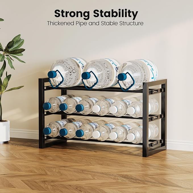 Homeiju Expandable Shoe Rack, 3 Tier Metal Shoe Shelf, Adjustable Shoe Stand for Sneakers, Boots, Heels, Heavy-Duty Steel Standing Shoe Organizer for Entryway, Closet, Bedroom, Black