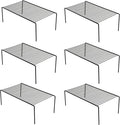 iPEGTOP Set of 6 Large (15.7 x 9.4 Inch) Kitchen Cupboard Organiser, Freezer Cabinet Storage Metal Shelf Wire Rack, Rustproof Steel Shelves for Fridge Pantries Countertops Utensils, Black
