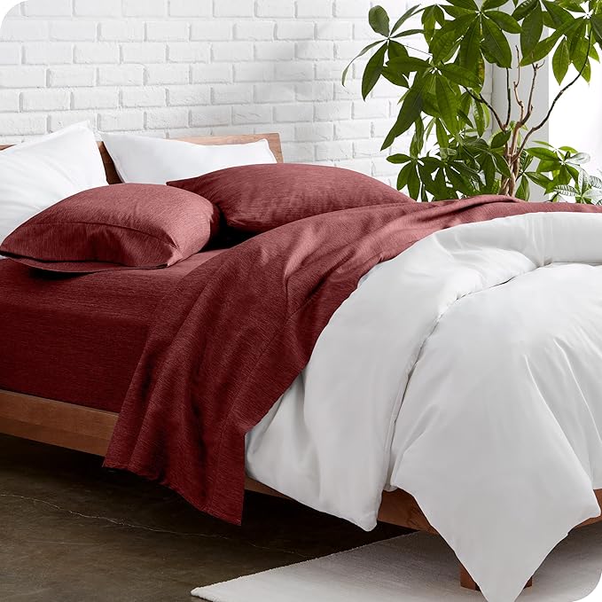 Bare Home Twin Sheet Set - 1800 Ultra-Soft Microfiber Double Brushed - Deep Pockets - Easy Fit - Extra Soft - 3 Piece Set - Bed Sheets (Twin, Heathered Rose)
