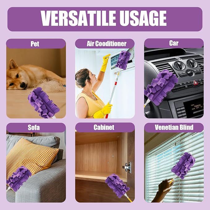 Reusable Swiffer Duster,Duster Refills,Reusable Dusters for Cleaning,8Pcs | Compatible with Swiffer Hand,360° Heavy Duty Fleece Duster Refills Washable for Cleaning Ceiling Fan Window Kitchen