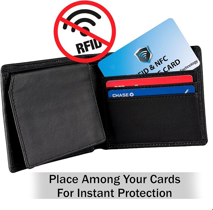 SaiTech IT 2 Pack RFID Blocking Card for Credit Debit ID Card, Sky Blue | Slim Anti-Theft Contactless NFC RFID Blocker Protector, Easily Fit into Wallet and Purse, for Men & Women
