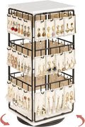 360 Rotating Earring Display Stands for Selling, Earring Rack Display Holder Stand, Jewelry Display for Vendors Selling Earring Cards, Necklaces, Bracelets, Hair Accessories (48 Hooks)