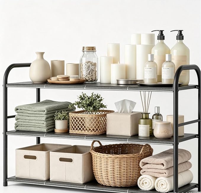 Expandable Pots and Pans Organizer for Kitchen Cabinets, Adjustable Under Cabinet Storage Rack with Pot Lid Holder, 14 Removable Dividers (8 Panels), Multi-Functional Sink & Cookware Storage Organizer