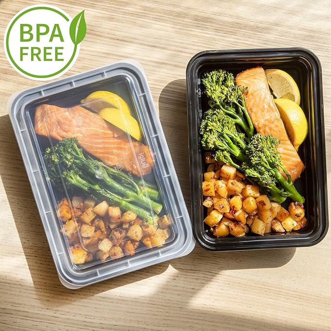 Igluu Meal Prep Containers Reusable (30 Pack) 1 Compartment – 28oz | Food Containers with Lids – Stackable, Microwave, Freezer & Dishwasher Safe – BPA-Free