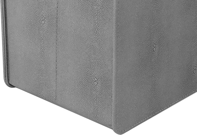 HofferRuffer Magazine Basket Holder, Foldable Magazine Rack, Document File Holder Organizer, File Folder, Newspaper Storage Bin Organizer for Home or Office (Dark Grey Shagreen)