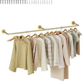 Wall Mounted Clothes Rack, Industrial Pipe Clothing Rack 50 Inch Gold, Wall Clothes Hanger for Bedroom, Cloakroom, Closet, Hallway, Boutique Display, Drying Racks Wall-Mount for Laundry