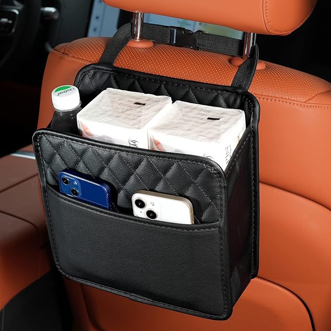 FrgKbTm Car Seat Back Hanging Bag Car Document Holder Multi-Pocket Bottle Bag Storage Box Organizer Travel Tidy Pouch Pocket Kids