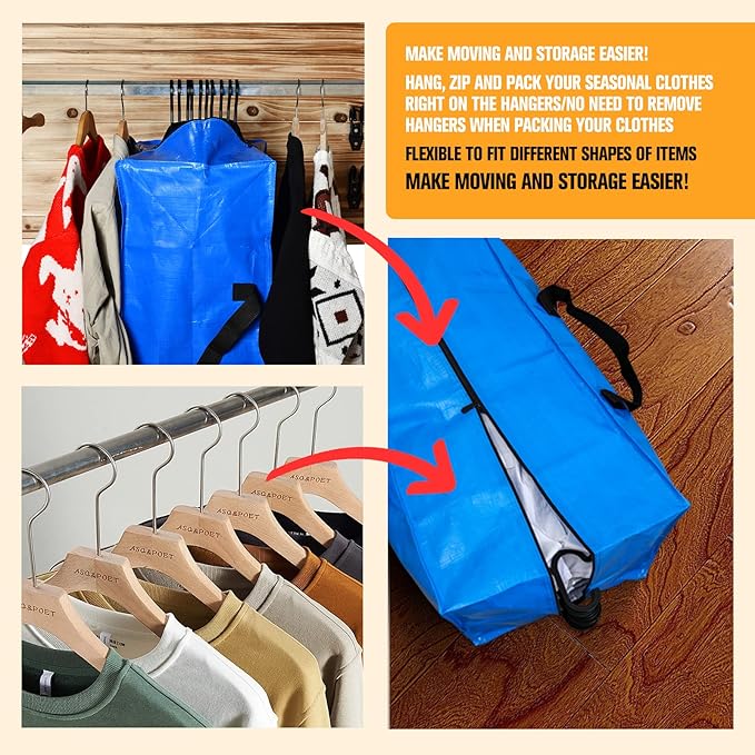 Moving Bags, Large Storage Bags Alternative to Moving Boxes, Moving Supplies for Packing, 10 Packs