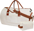 Convertible Garment Duffel Bag for Travel, Large Carry On Weekender Bag with Hanging Clothes Feature, Overnight Travel Duffle Bag for Women with Shoe Compartment (Beige)