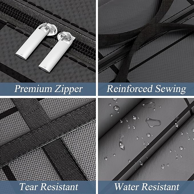 10Pack Extra Large Heavy Duty Moving Bags with Zippers & Reinforced Handles Heavy-Duty Storage Totes – Moving Boxes for Clothes, College Supplies, and Moving – Waterproof & Foldable (Large)