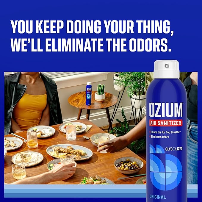 Ozium 805539-6 8 Oz. Air Sanitizer & Odor Eliminator for Homes, Cars, Offices and More - Original Scent, 6 Pack,Blue