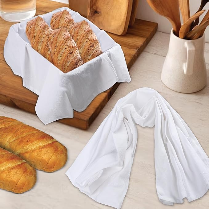 Urban Villa Flour Sack Kitchen Towels (27x27 Inches 12 Pack) Extra Large Premium White DishTowels 100% Cotton Flour Sack Kitchen Towels for Embroidery, DIY Projects, Cloth Diapers, Cheese Strainers