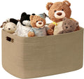 45L Small Woven Laundry Basket Hamper with Handles, Jute | 18"x14"x11", collapsible wicker hamper, storage for dirty clothes, toys, blankets, gifts, living room, bedroom, bathroom