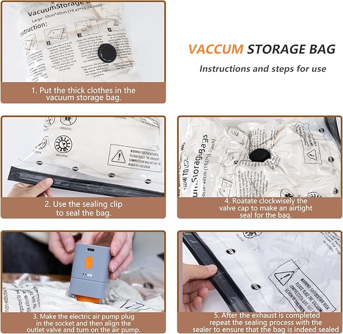 Fast-Charging Wireless Pump and 18 Pack Vacuum Compression Storage Bags,Multi-Size Combo 70% Space Saving for Clothing, Bedding & Seasonal Storage & Space Saver for Luggage