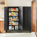 Letaya 71" H Metal Storage Cabinet with 2 Doors and 4 Shelves,Tall Kitchen Pantry Cabinets,Utility Pantry Organizers for Cupboard/Dining/Bathroom/Home Office/Garage (Black, 71" H x 16" D x 32" W)