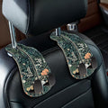 Blusabaca 2PCS Car Hooks for Purses Bags, Weeds Floral Flowers Wildflowers Plants Seat Back Storage Headrest Holder Hanger PU Leather Double Backseat Organizer, Women Car Accessories Organization