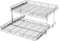 LOVMOR 2 Tier 28½"W x 21½"D, Individual Pull Organizer Kitchen Cabinet Storage Sliding Shelves