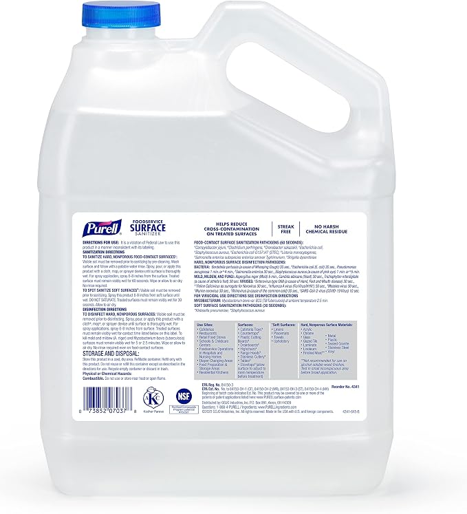 Purell Foodservice Surface Sanitizer Spray Refills, 4ct x 1 Gal - 4341-04