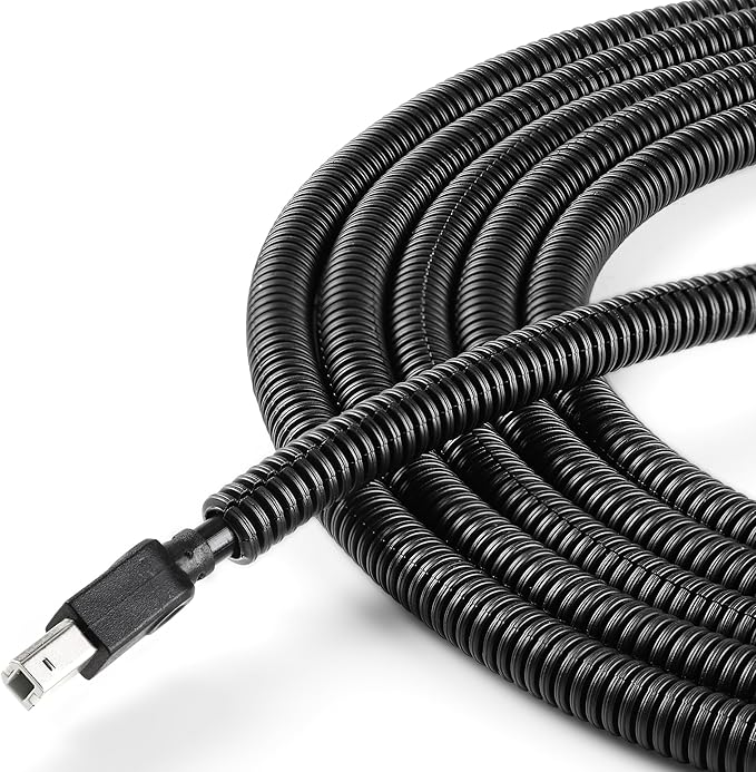 Split Wire Loom 1/4 Inch, 25FT Wire Protector Tubing for Cords | Black Flexible Wire Conduit Cover, Cord Protectors from Pets No Chew Electric Wire Cover