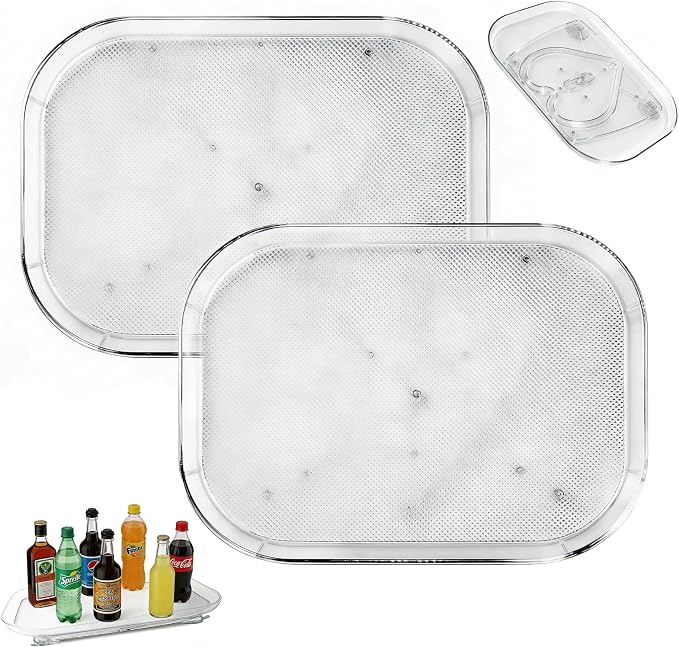2-Pack Fridge Organizers and Storage,360° Refrigerator Lazy Susan for Fruits/Spices, Pantry Lazy Susan Kitchen Rotating Tray