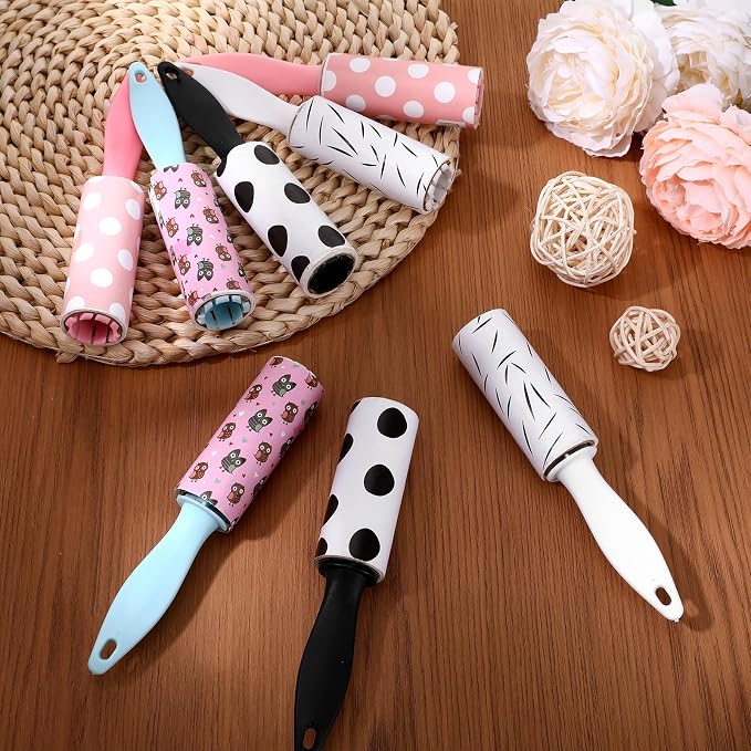 24 Pcs Mini Lint Roller for Clothes Travel Size, Travel Lint Roller for Clothes, Pet Hair, Furniture and Car Compact, Small Lint Remover Sticky Pet Hair Removal Tool for Travel