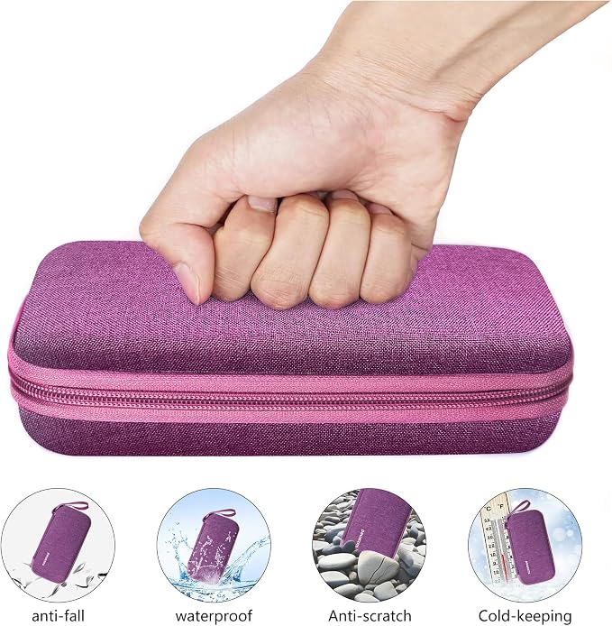 suzamed Insulin Cooler Travel Case,EVA Insulation Travel Medicine Kit with 2 Ice Packs for Diabetes Care,Insulin Pen and Other Diabetic Supplies (Burgundy)