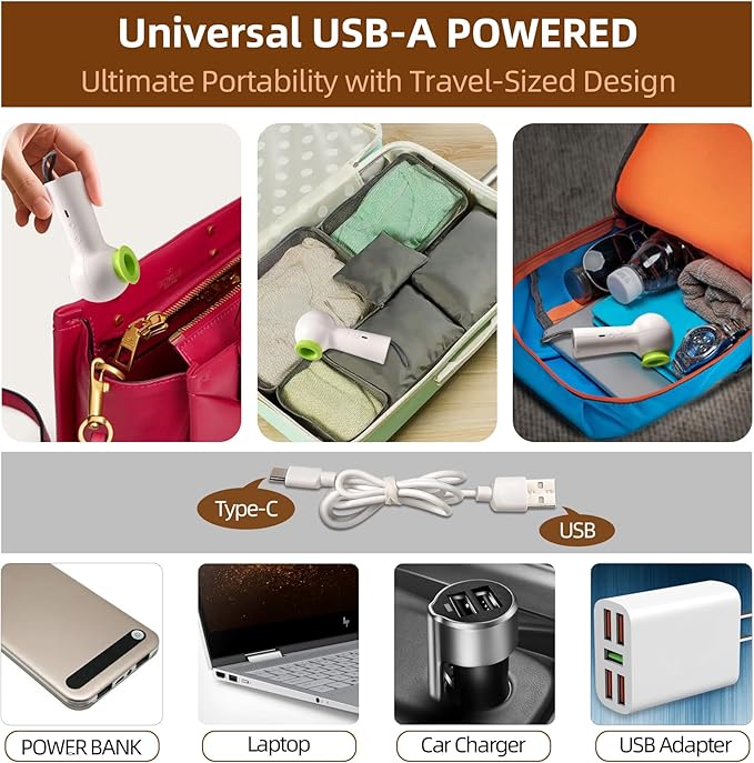 Travel Vacuum Bags with Rechargeable USB Pump, 6 Pack Carry-On Size Vacuum Travel Bags for Luggage & Suitcase, Vacuum Bags for Travel, Space Saver Compression Bags for Clothes & Clothing