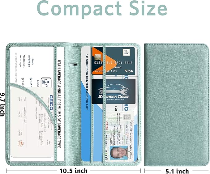 CoBak Car Registration and Insurance Holder - Vehicle Glove Box Car Organizer,Auto Truck Comparment Accessories Case with Magnetic Closure for Driver License,Cards