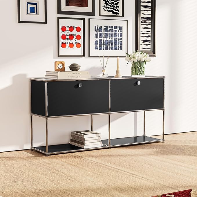 Modern Storage Cabinet Sideboard Versatile Free-Standing Organizer Cabinets for Home Office, Living Room, Bedroom, Kitchen, Garage