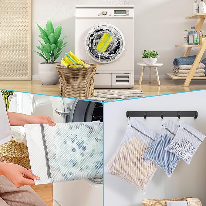 7 Pcs Shoe Laundry Bag and Sneaker Cleaner Mesh Bags | Supports washing machine and dryer, shoe cleaner sneakers and tennis shoe cleaner, small laundry bag for clothes, 7 piece set