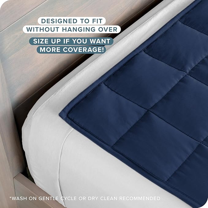 Bare Home Weighted Blanket King Size 30lb (80" x 87") for Adults - All-Natural 100% Cotton - Premium Heavy Blanket Nontoxic Glass Beads (Dark Blue, 80"x87")