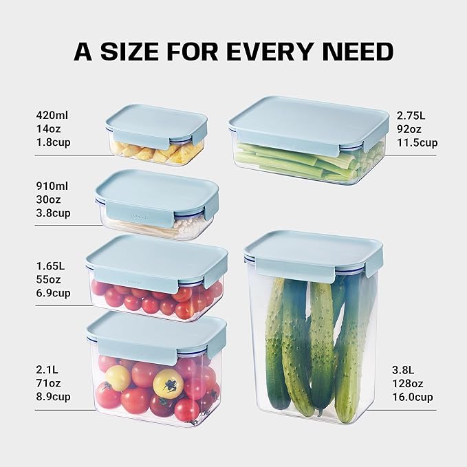 LocknLock HPL405H Classic-Plus Plastic Food Storage Container with Lid for Kitchen, Lunch, Meal Prep, and Leftovers, BPA-Free, Airtight, Leakproof, Microwave, Dishwasher, Freezer-Safe, 3.8L