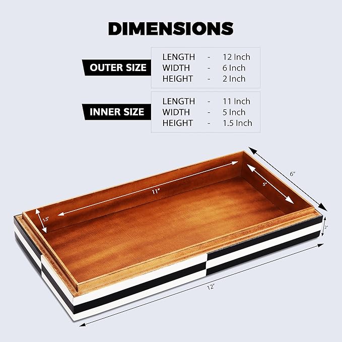 Handicrafts Home Large Decorative Storage Box 12x6– Coffee Table Organizer Box, Modern Home Décor Accent, Keepsake Memory Box, Jewelry Storage Box, Boho Decorative Box with Lid for Shelf, Mantle Decor