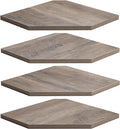 Fun Memories Corner Shelf Wall Mount, Corner Floating Shelves, Set of 4 Corner Wall Shelf Organizer, Rustic Wood Wall Storage Display Shelves for Living Room Bedroom Bathroom Kitchen, Rustic Grey