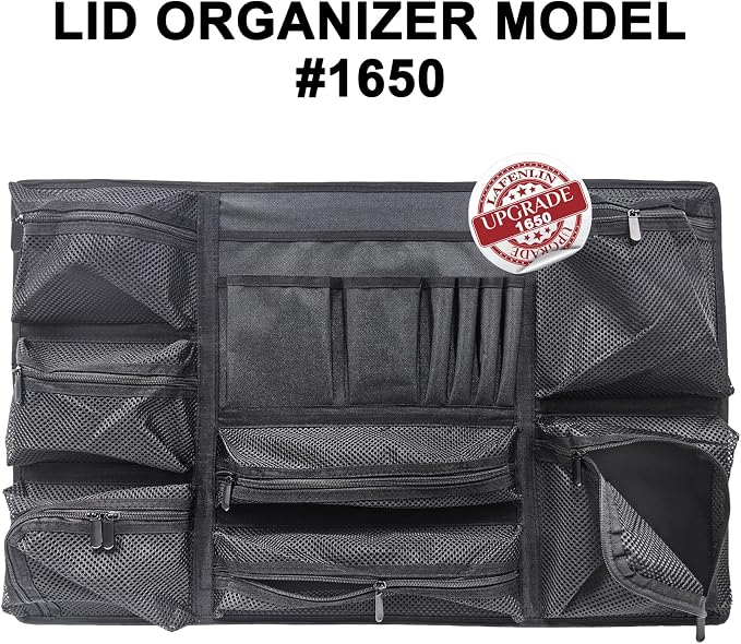 LAFENLIN UPGRADED Lid Organizer for Pelican 1650 Case, Multi Thick Mesh Pockets Storage Organizer, Fits Camera Cases, Diving Dry Boxes, Hard Cases & Toolboxes, Includes Screws, Durable